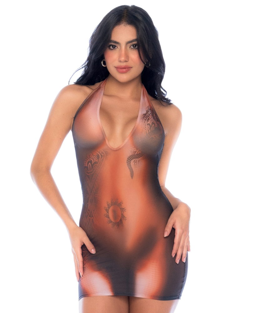 Robe Transparente Illusion Tattoo 